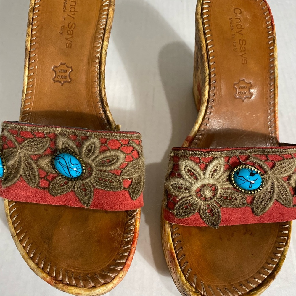 CINDY SAYS FLORAL PLATFORM WEDGES